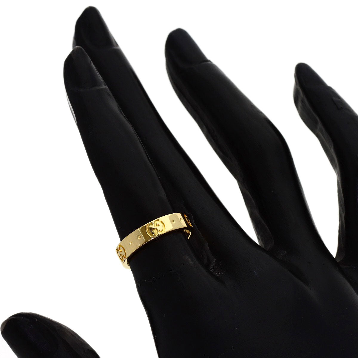 GUCCI Icon ring # 8 Ring K18 Yellow Gold Ladies [Used]