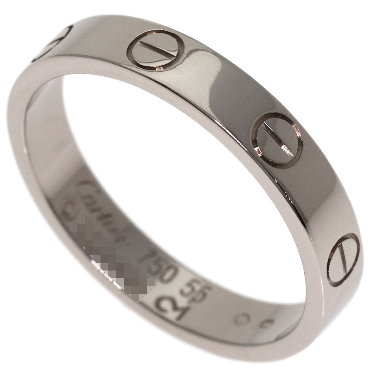 CARTIER mini love ring #55 Ring K18 White Gold Ladies [Used]