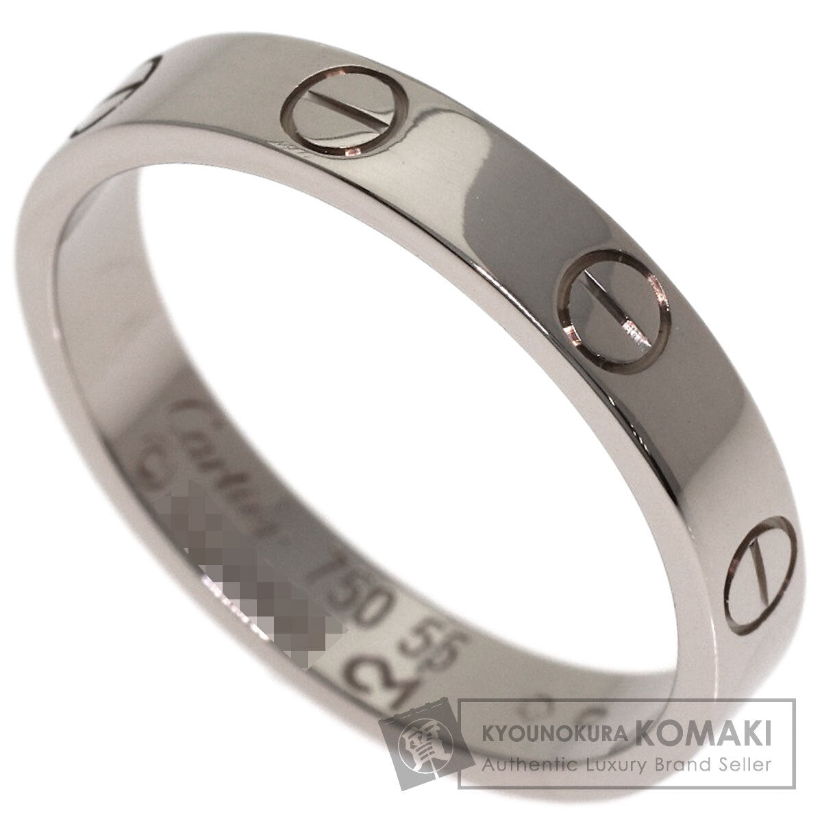 CARTIER mini love ring #55 Ring K18 White Gold Ladies [Used]