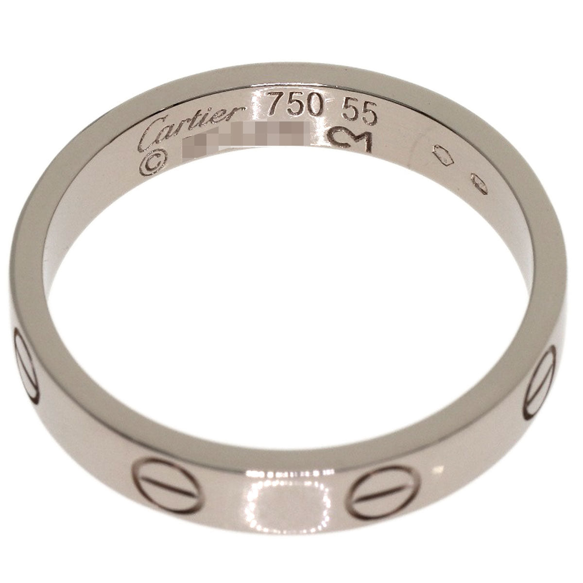 CARTIER mini love ring #55 Ring K18 White Gold Ladies [Used]