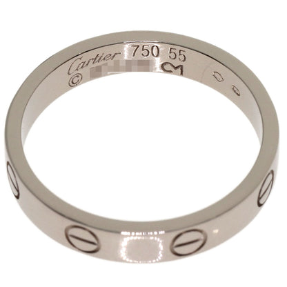 CARTIER mini love ring #55 Ring K18 White Gold Ladies [Used]