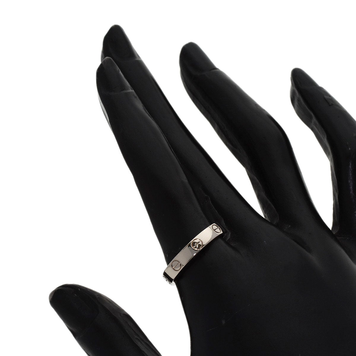 CARTIER mini love ring #55 Ring K18 White Gold Ladies [Used]