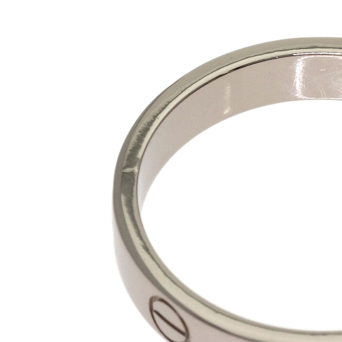 CARTIER mini love ring #55 Ring K18 White Gold Ladies [Used]