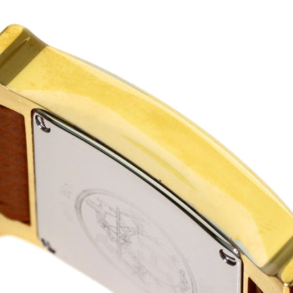 HERMES H watch Watches HH1.201 Gold Plated/Leather Ladies