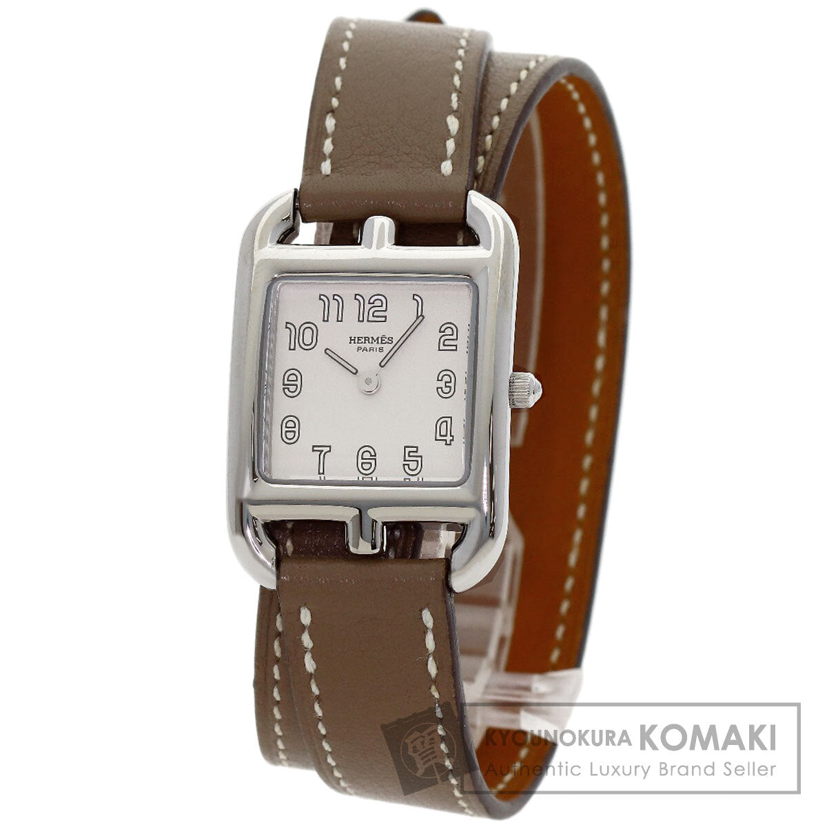 HERMES Cape Cod Dubrutur Watches CC1.210 Stainless Steel/Leather Ladies