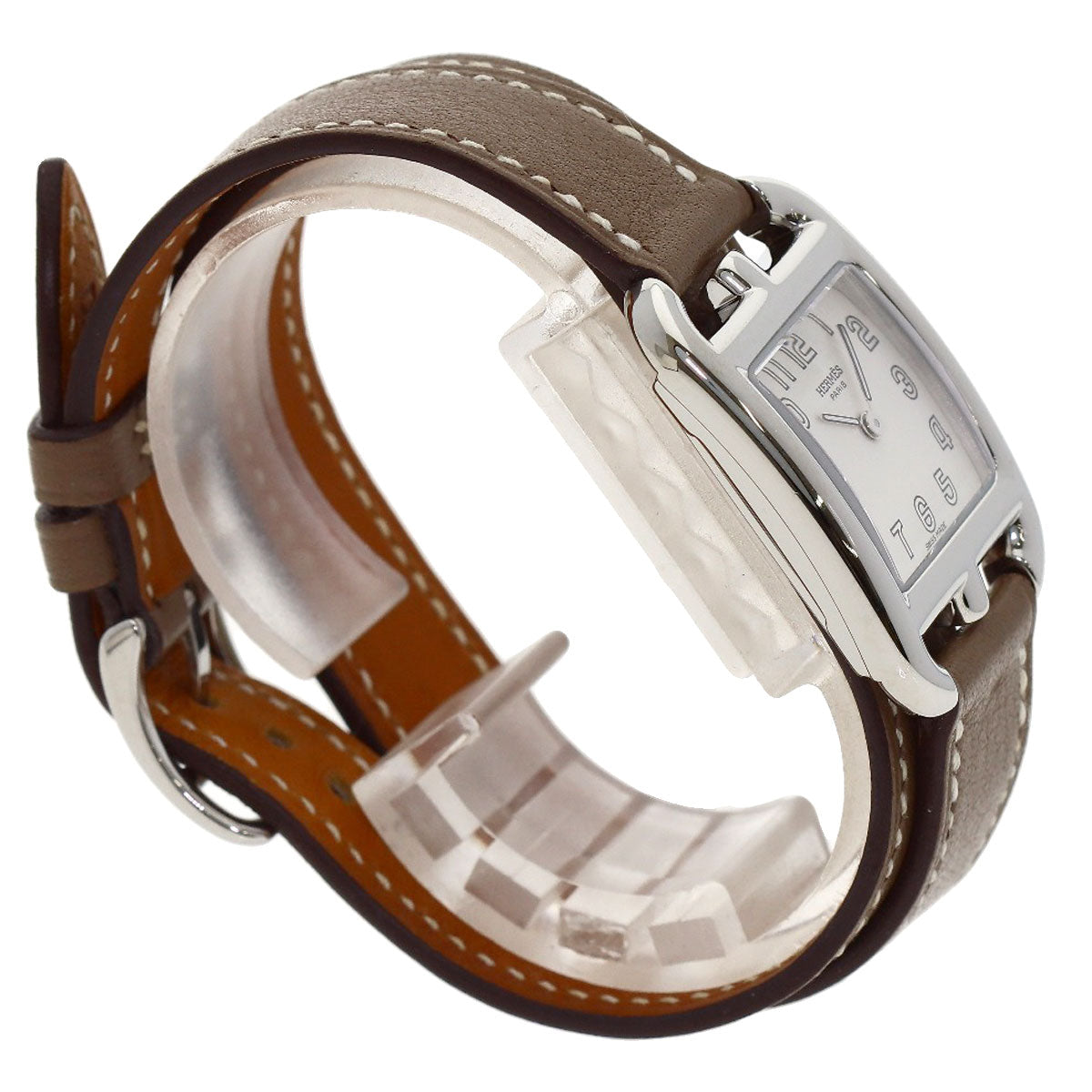 HERMES Cape Cod Dubrutur Watches CC1.210 Stainless Steel/Leather Ladies