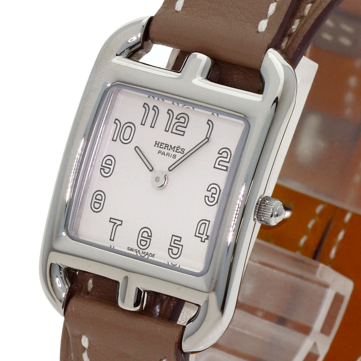 HERMES Cape Cod Dubrutur Watches CC1.210 Stainless Steel/Leather Ladies