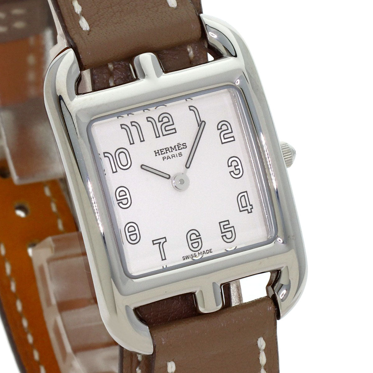 HERMES Cape Cod Dubrutur Watches CC1.210 Stainless Steel/Leather Ladies