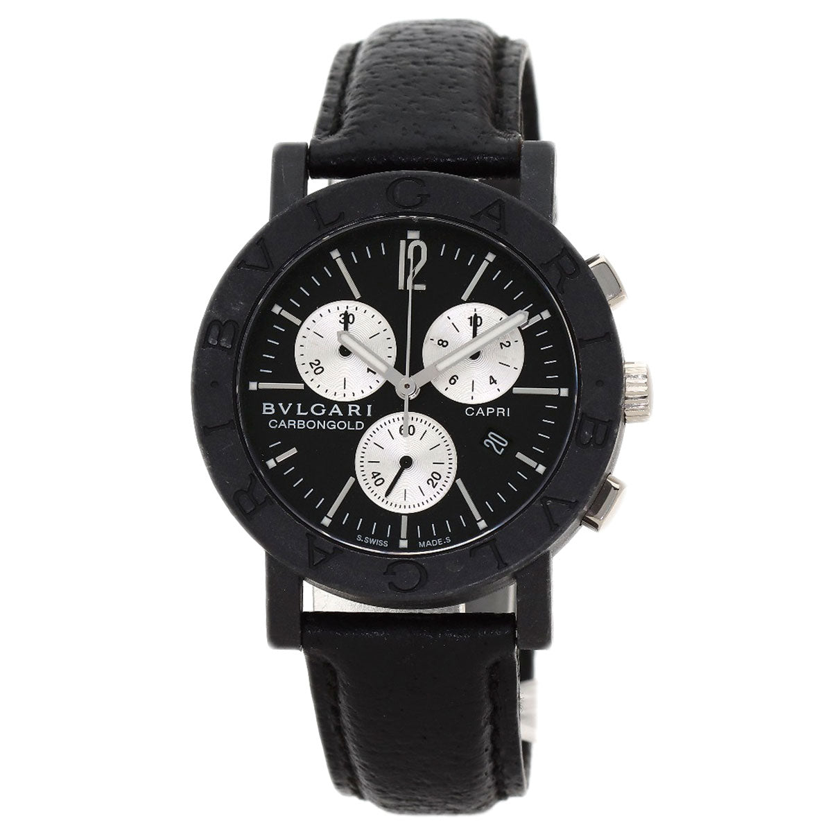 BVLGARI BVLGARI BVLGARI Carbon Gold CAPRI Watches BB38CLCH carbon/Leather mens