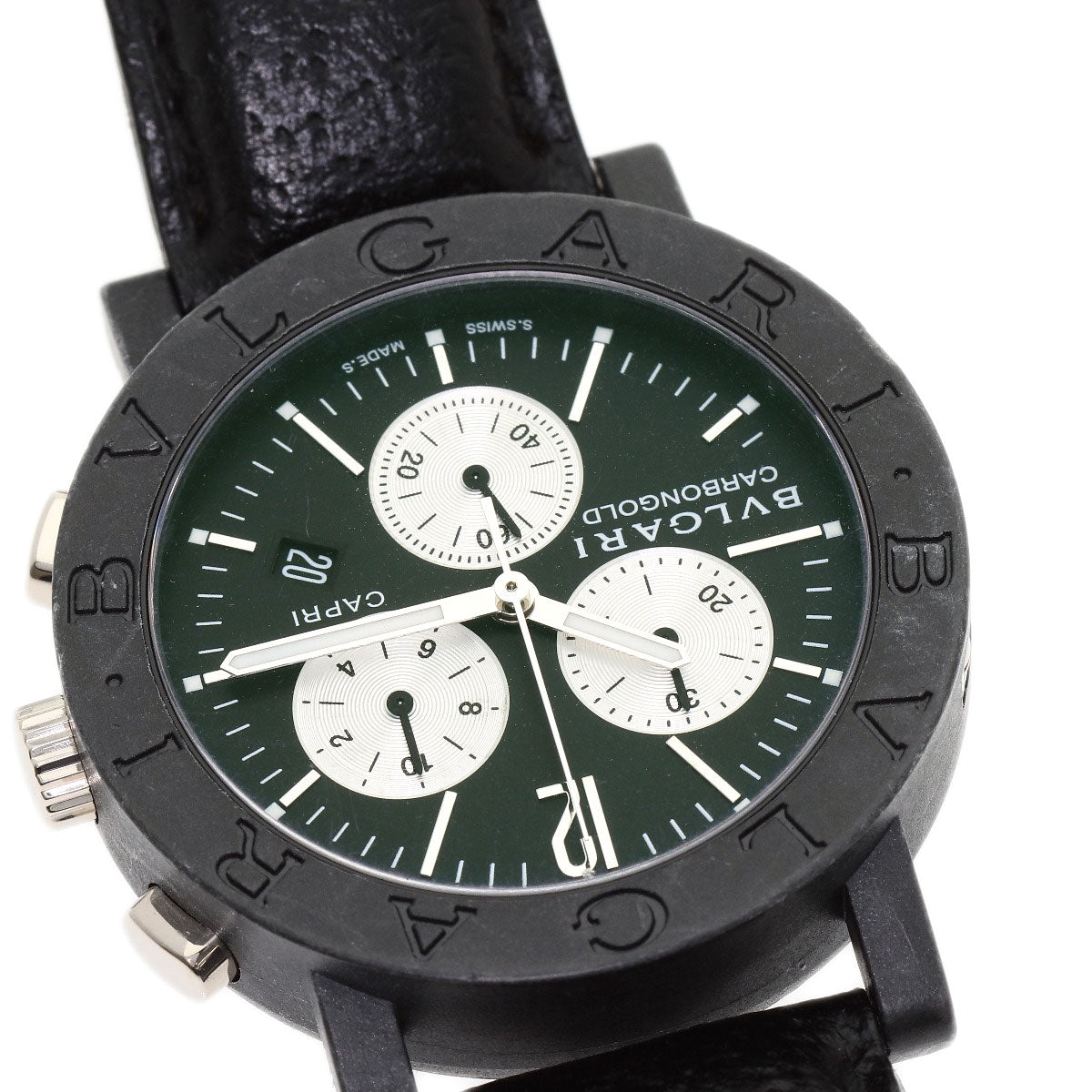 BVLGARI BVLGARI BVLGARI Carbon Gold CAPRI Watches BB38CLCH carbon/Leather mens