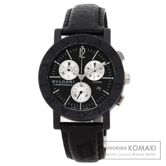 BVLGARI BVLGARI BVLGARI Carbon Gold CAPRI Watches BB38CLCH carbon/Leather mens