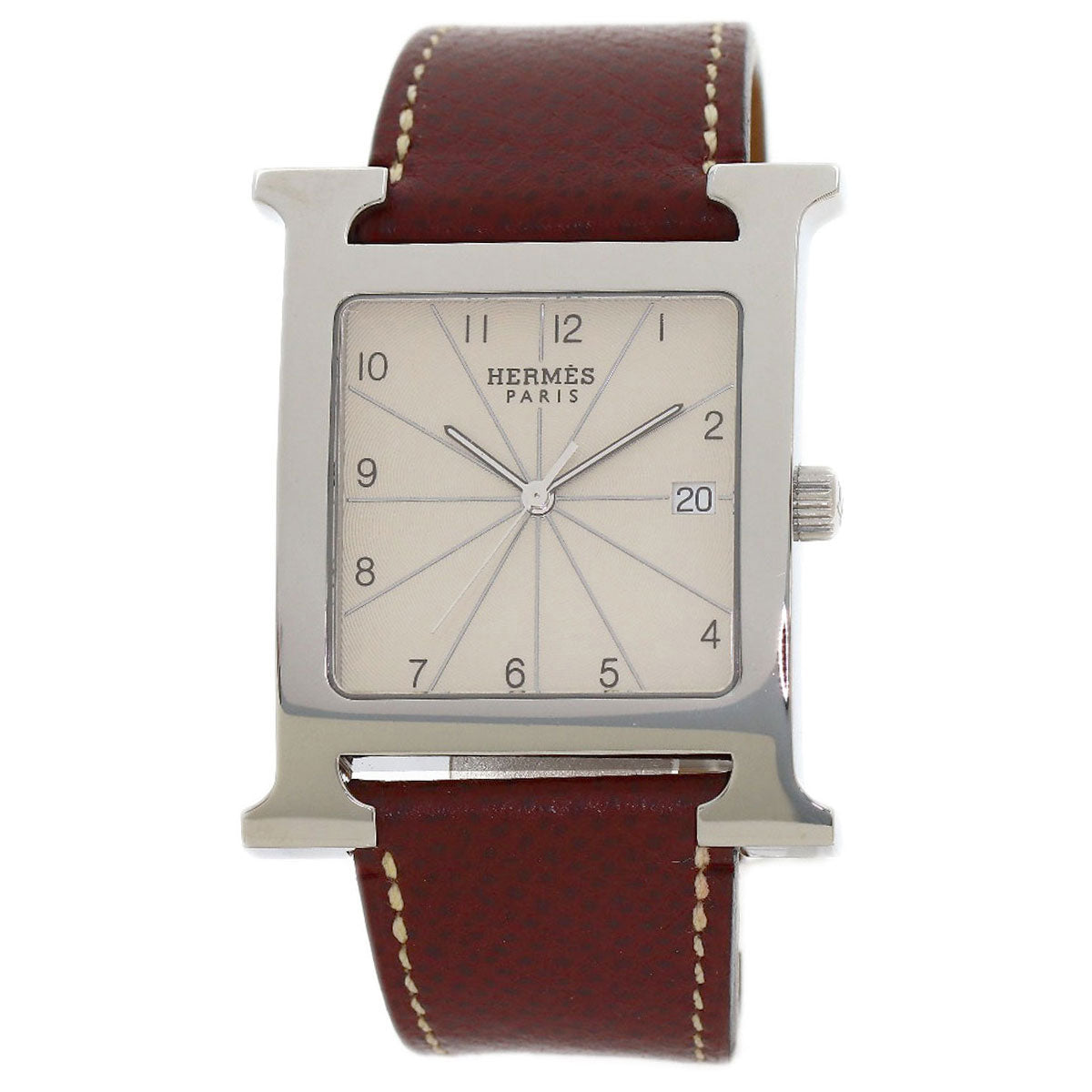HERMES H watch Watches HH1.810 Stainless Steel/Leather mens