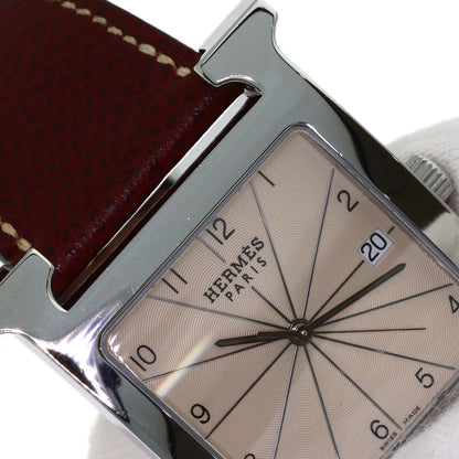 HERMES H watch Watches HH1.810 Stainless Steel/Leather mens