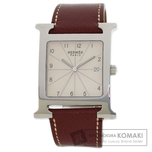 HERMES H watch Watches HH1.810 Stainless Steel/Leather mens