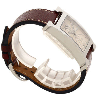 HERMES H watch Watches HH1.810 Stainless Steel/Leather mens