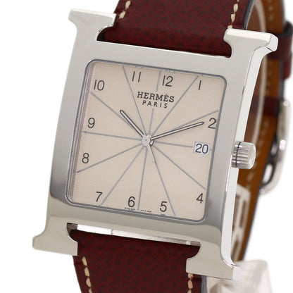 HERMES H watch Watches HH1.810 Stainless Steel/Leather mens