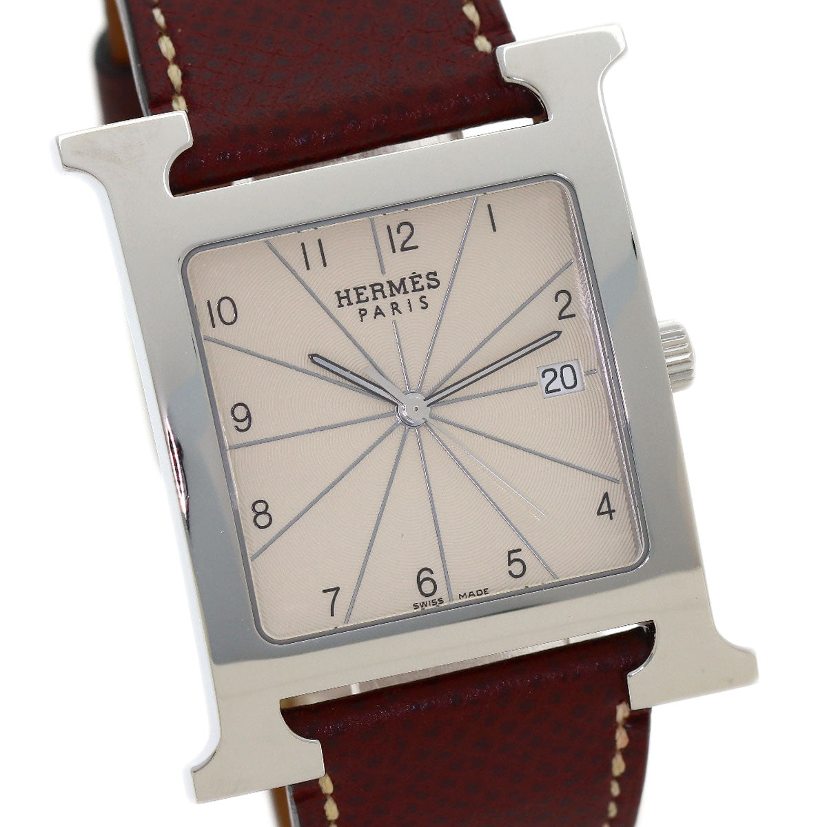 HERMES H watch Watches HH1.810 Stainless Steel/Leather mens