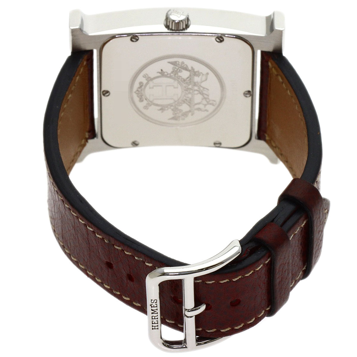 HERMES H watch Watches HH1.810 Stainless Steel/Leather mens