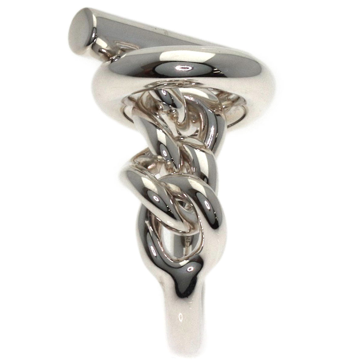 HERMES Echappé Croisette GM #56 Ring Silver Ladies [Used]