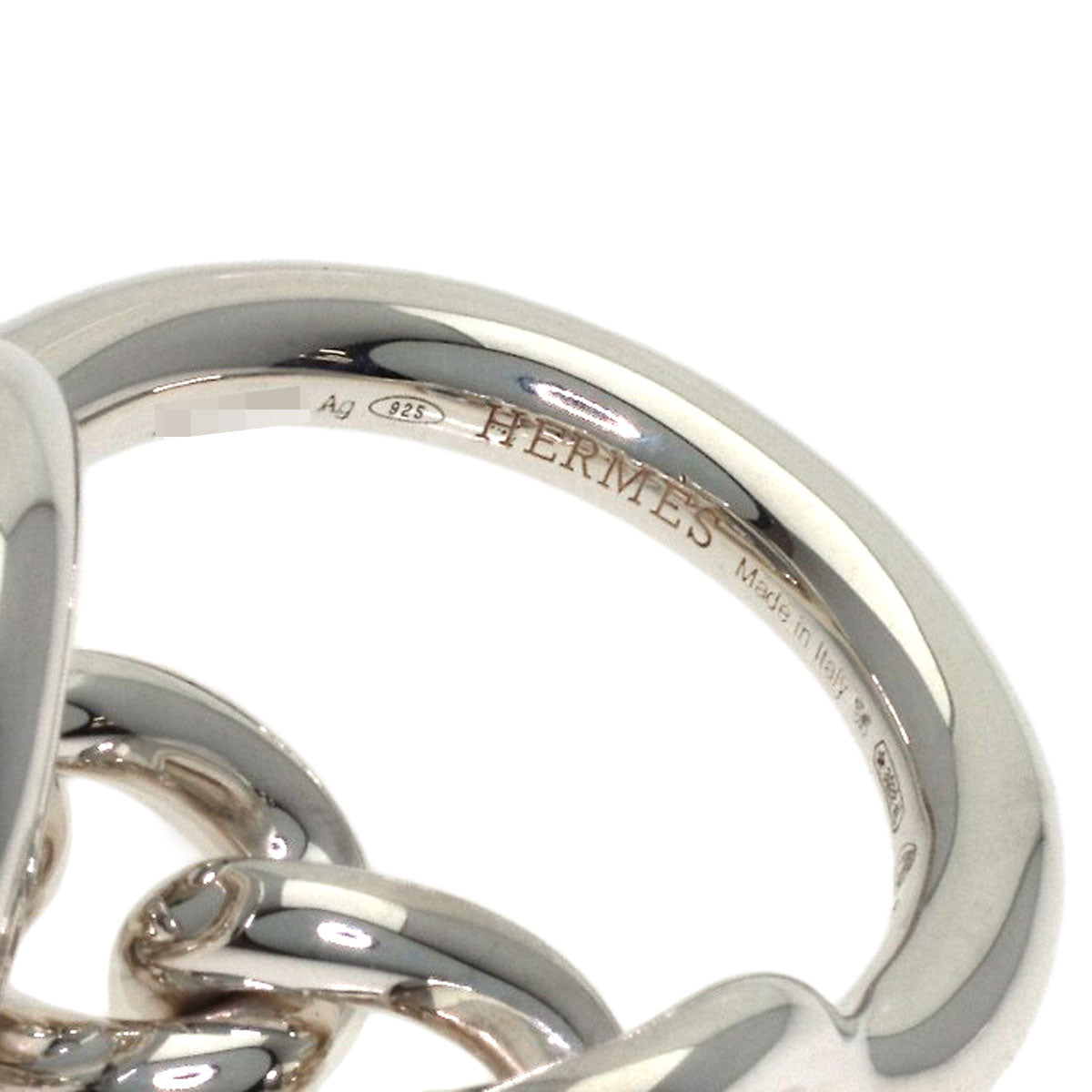 HERMES Echappé Croisette GM #56 Ring Silver Ladies [Used]