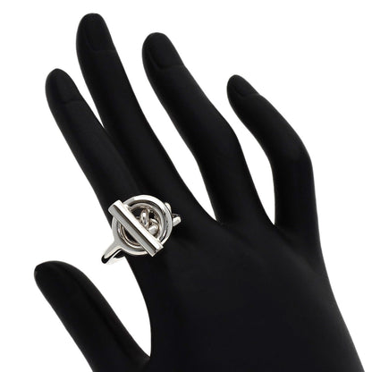 HERMES Echappé Croisette GM #56 Ring Silver Ladies [Used]