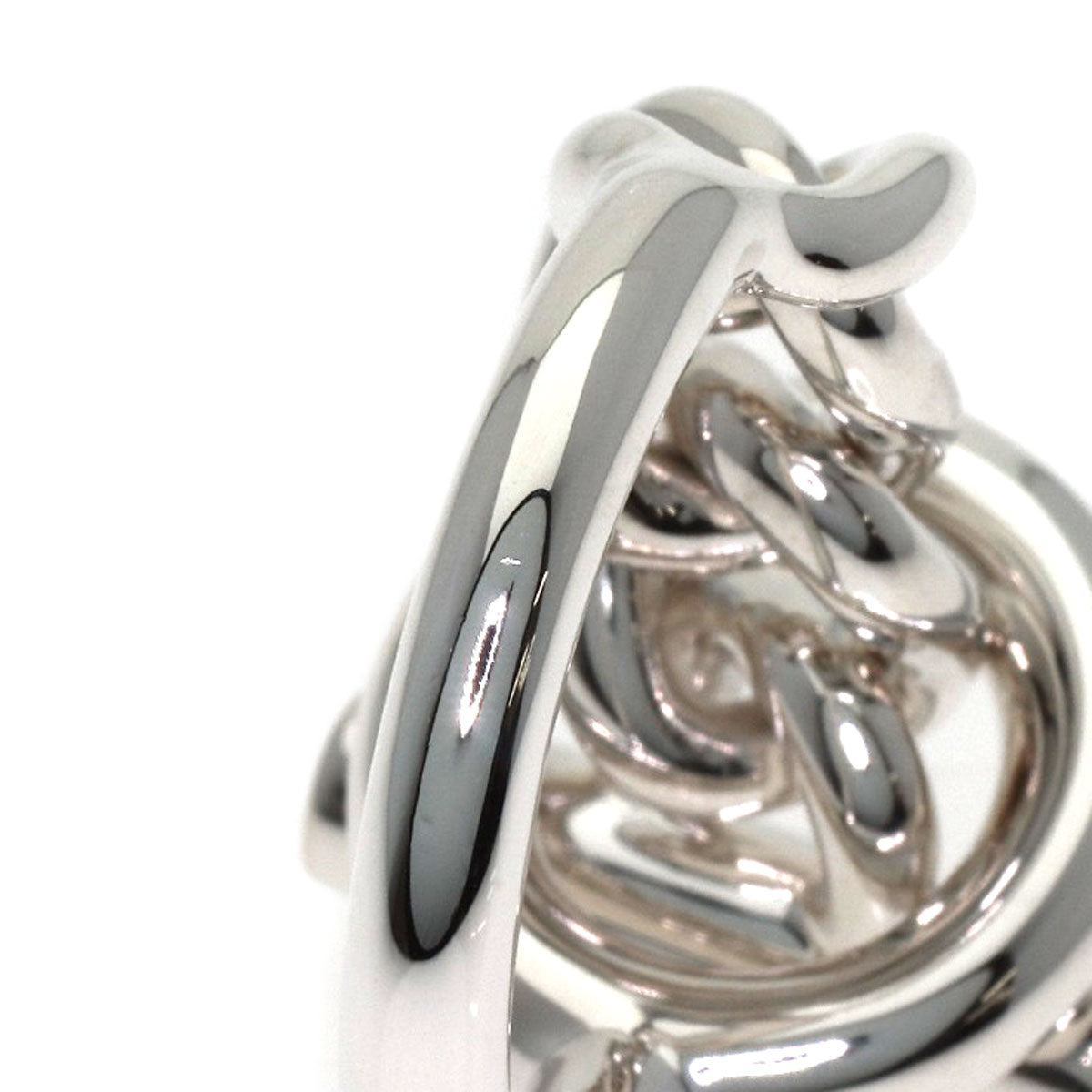 HERMES Echappé Croisette GM #56 Ring Silver Ladies [Used]