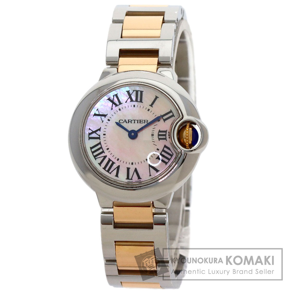 CARTIER Baron Blue 1.1 " Watches W6920034 Stainless Steel/SSxK18PG Ladies