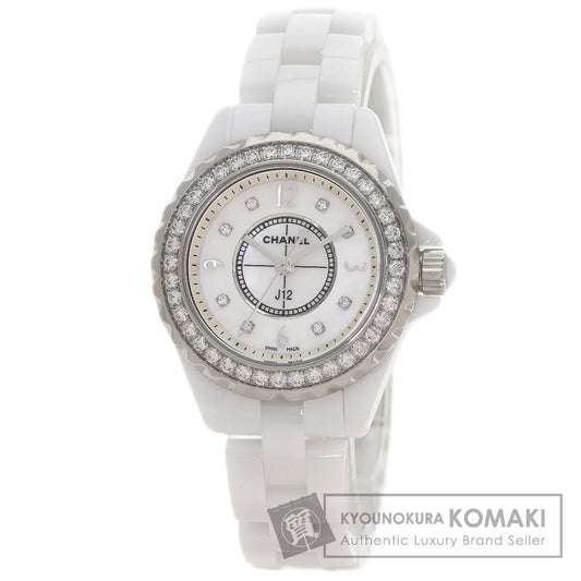CHANEL J12 1.1" 8P Diamond Watches H2572 Ceramic/Ceramic Ladies