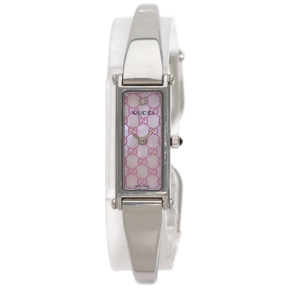 GUCCI Square Face GG 1P Diamond Watches 1500L Stainless Steel/Stainless Steel Ladies