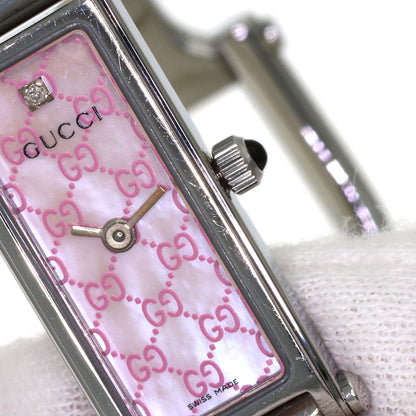 GUCCI Square Face GG 1P Diamond Watches 1500L Stainless Steel/Stainless Steel Ladies