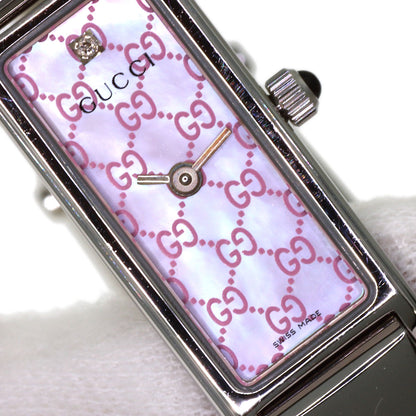 GUCCI Square Face GG 1P Diamond Watches 1500L Stainless Steel/Stainless Steel Ladies