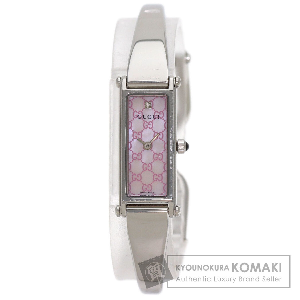 GUCCI Square Face GG 1P Diamond Watches 1500L Stainless Steel/Stainless Steel Ladies