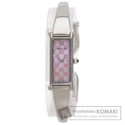 GUCCI Square Face GG 1P Diamond Watches 1500L Stainless Steel/Stainless Steel Ladies