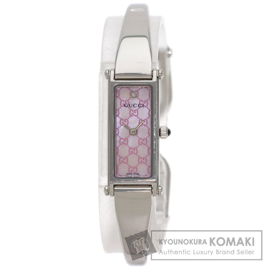 GUCCI Square Face GG 1P Diamond Watches 1500L Stainless Steel/Stainless Steel Ladies
