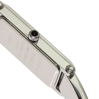 GUCCI Square Face GG 1P Diamond Watches 1500L Stainless Steel/Stainless Steel Ladies