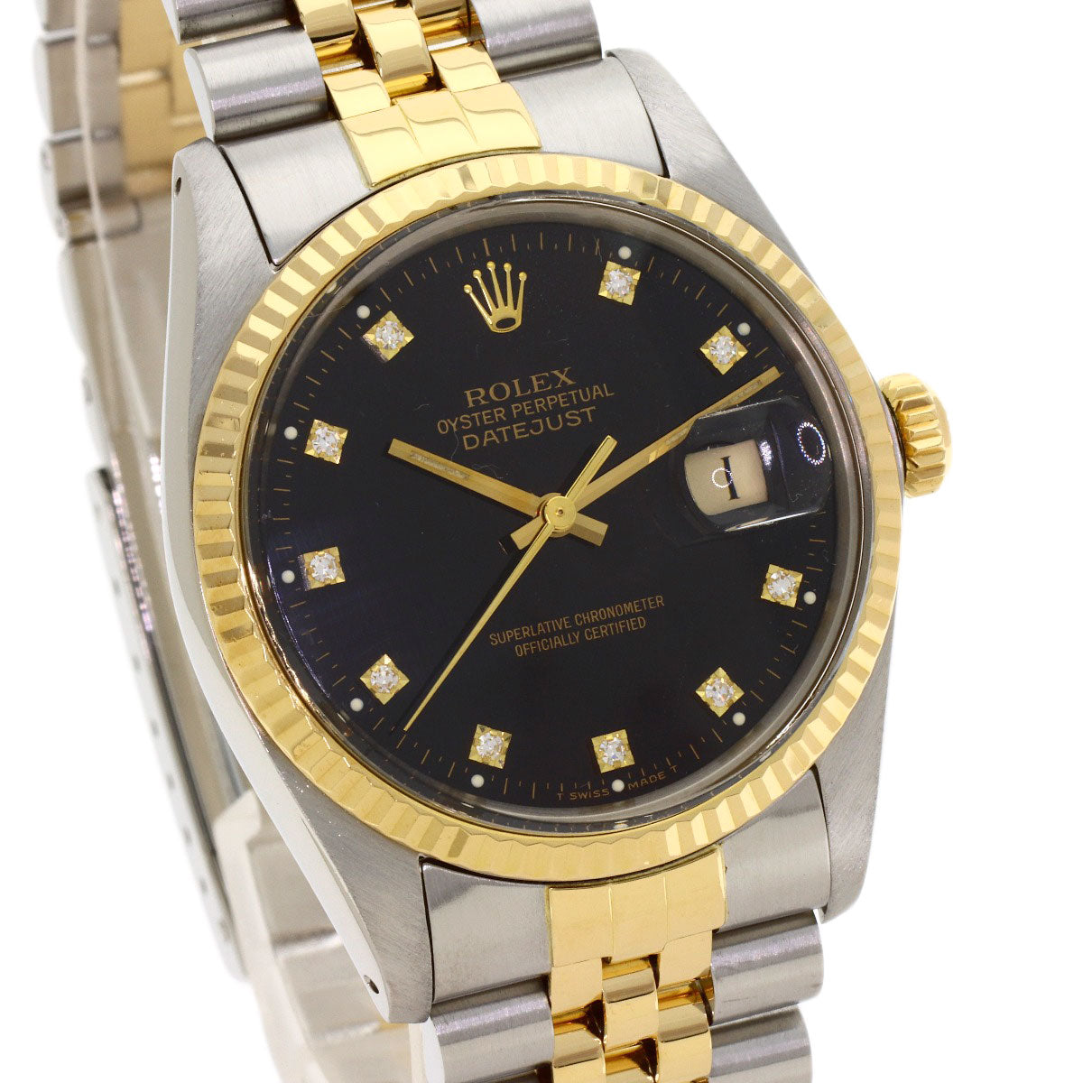 ROLEX Datejust 10P Diamond, 1984 Watches 16013G Stainless Steel/SSxK18YG mens