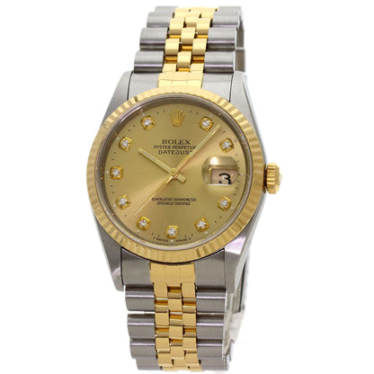 ROLEX DATEJUST 10P Diamond Watches 16233G Stainless Steel/SSxK18YG mens