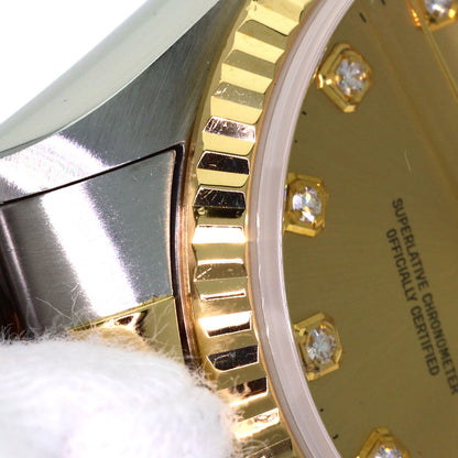 ROLEX DATEJUST 10P Diamond Watches 16233G Stainless Steel/SSxK18YG mens