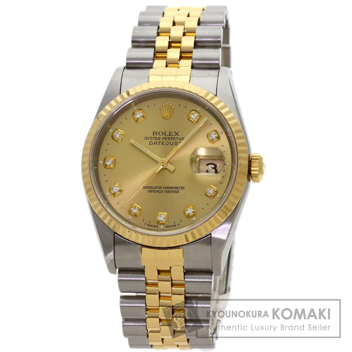 ROLEX DATEJUST 10P Diamond Watches 16233G Stainless Steel/SSxK18YG mens