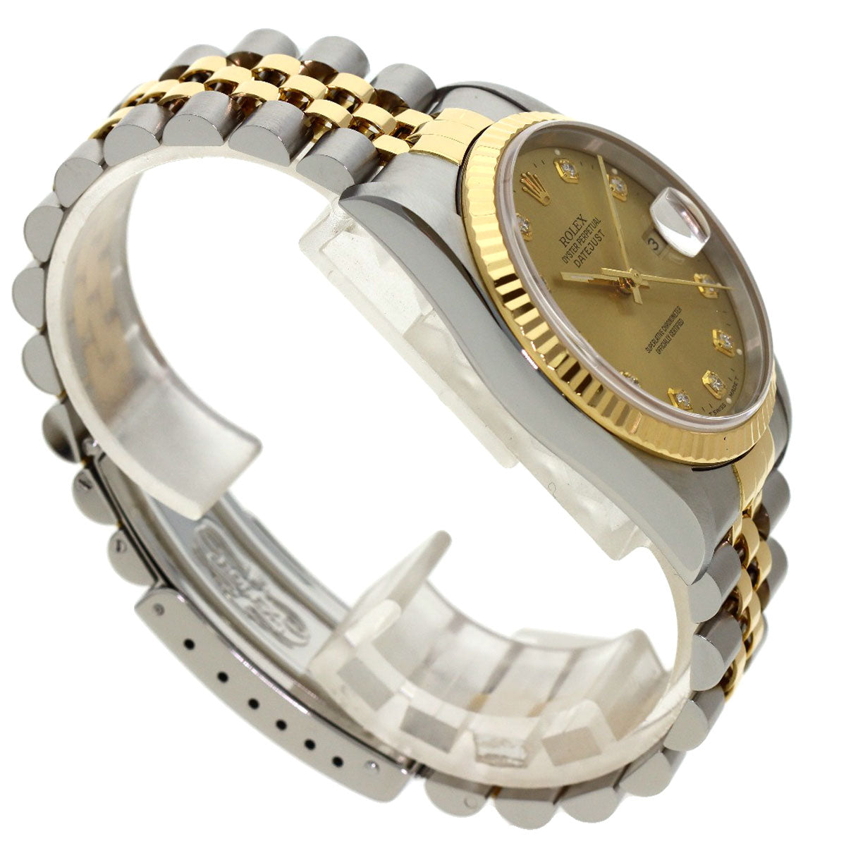 ROLEX DATEJUST 10P Diamond Watches 16233G Stainless Steel/SSxK18YG mens