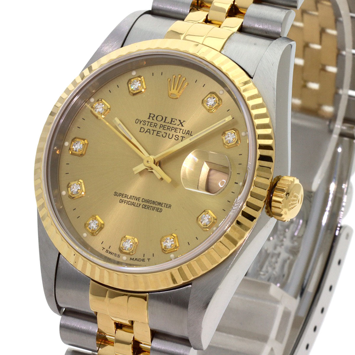 ROLEX DATEJUST 10P Diamond Watches 16233G Stainless Steel/SSxK18YG mens
