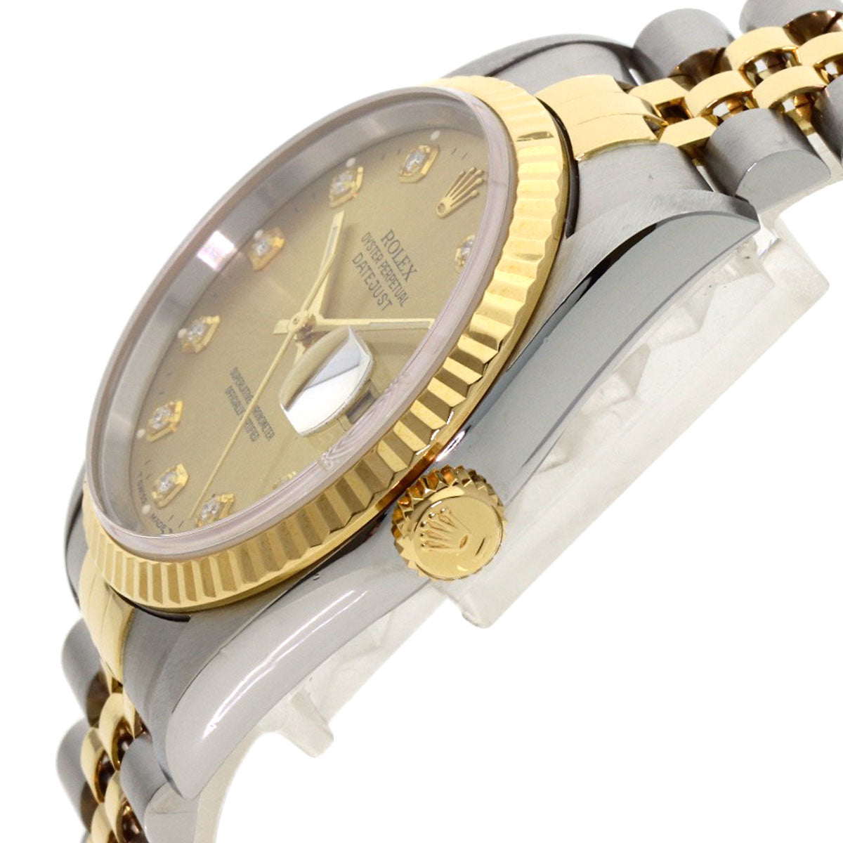ROLEX DATEJUST 10P Diamond Watches 16233G Stainless Steel/SSxK18YG mens