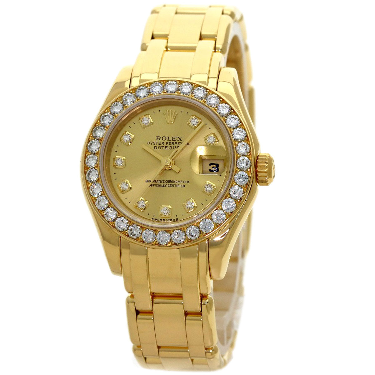 ROLEX Datejust 10P Diamond Pearlmaster Watches 80298G K18 Yellow Gold/18K Yellow Gold Ladies