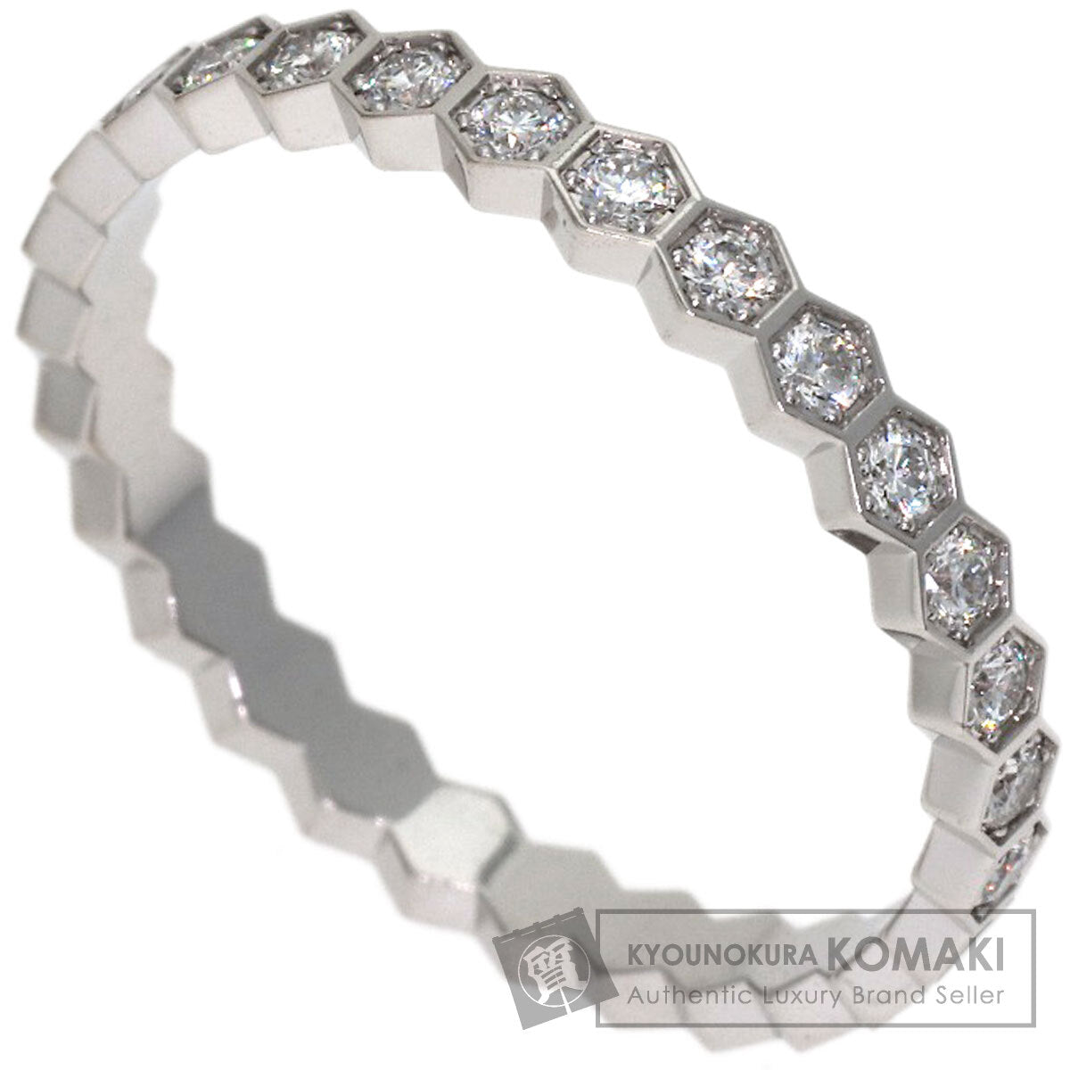 Chaumet Be My Love Honeycomb Full Diamond #53 Ring K18 White Gold Ladies [Used]