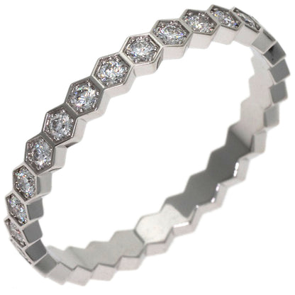 Chaumet Be My Love Honeycomb Full Diamond #53 Ring K18 White Gold Ladies [Used]