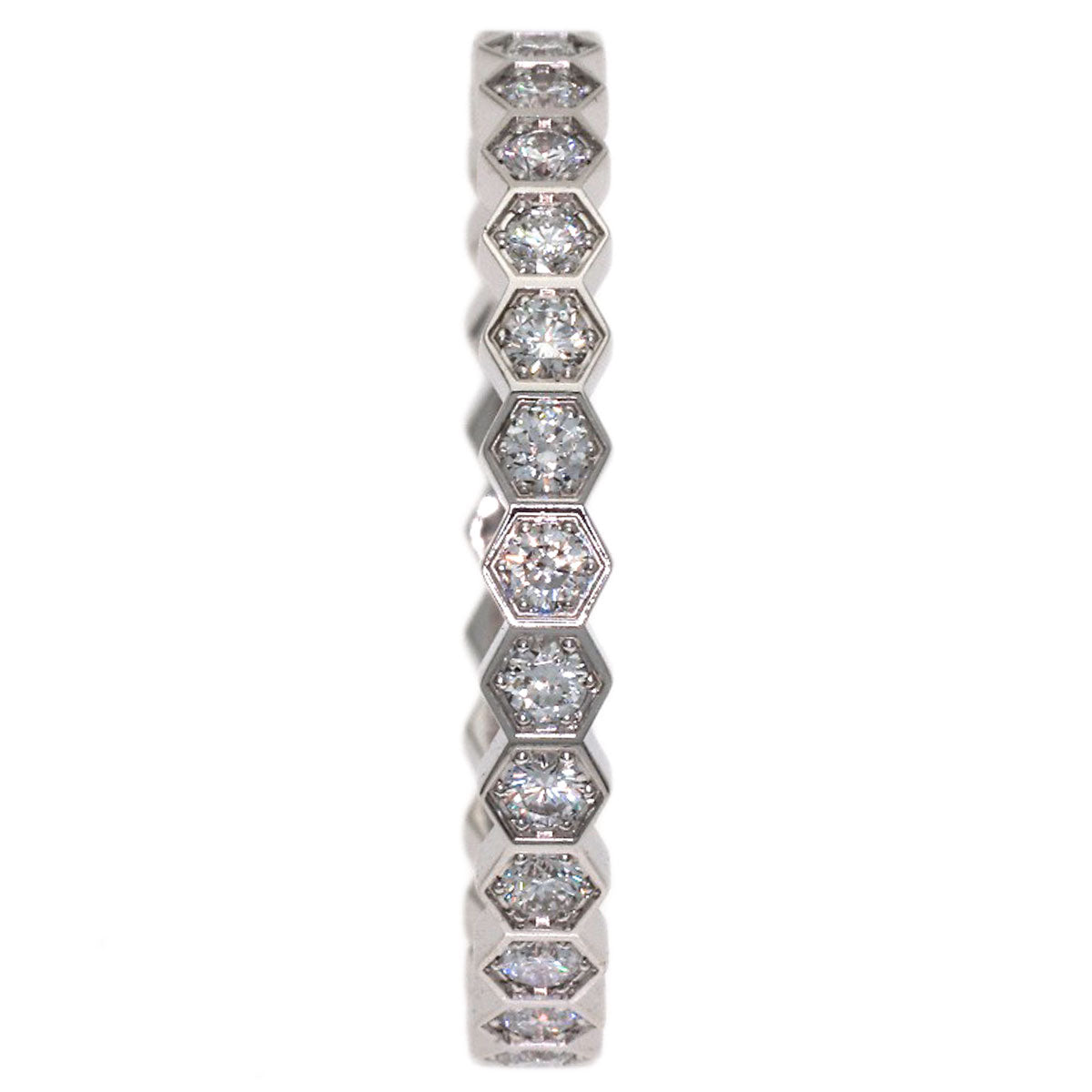 Chaumet Be My Love Honeycomb Full Diamond #53 Ring K18 White Gold Ladies [Used]
