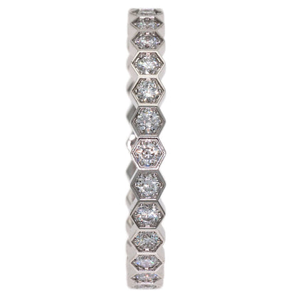 Chaumet Be My Love Honeycomb Full Diamond #53 Ring K18 White Gold Ladies [Used]