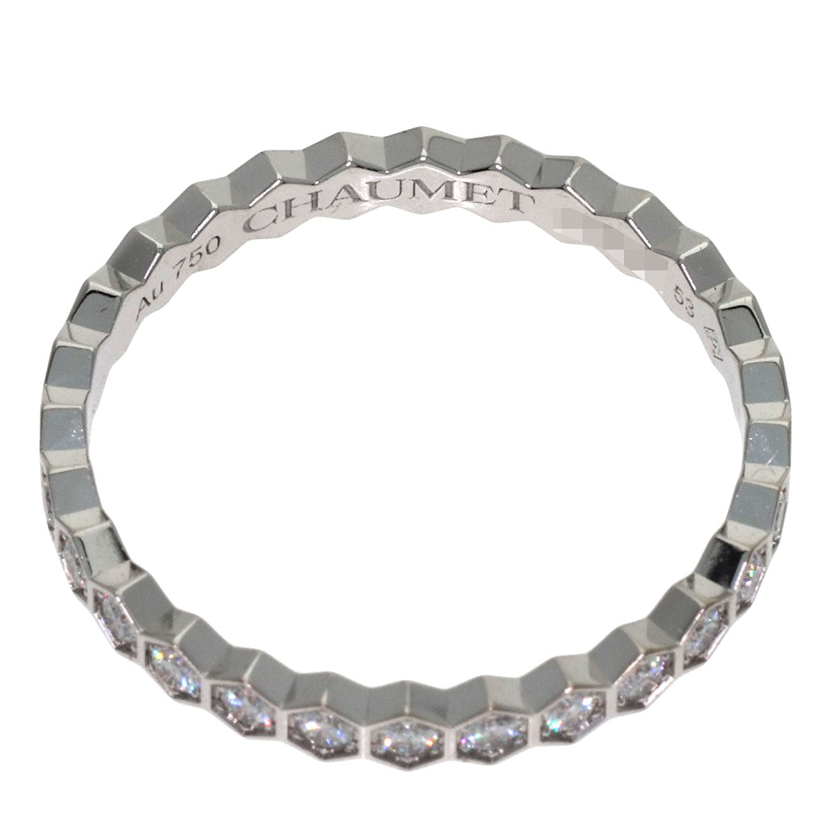 Chaumet Be My Love Honeycomb Full Diamond #53 Ring K18 White Gold Ladies [Used]