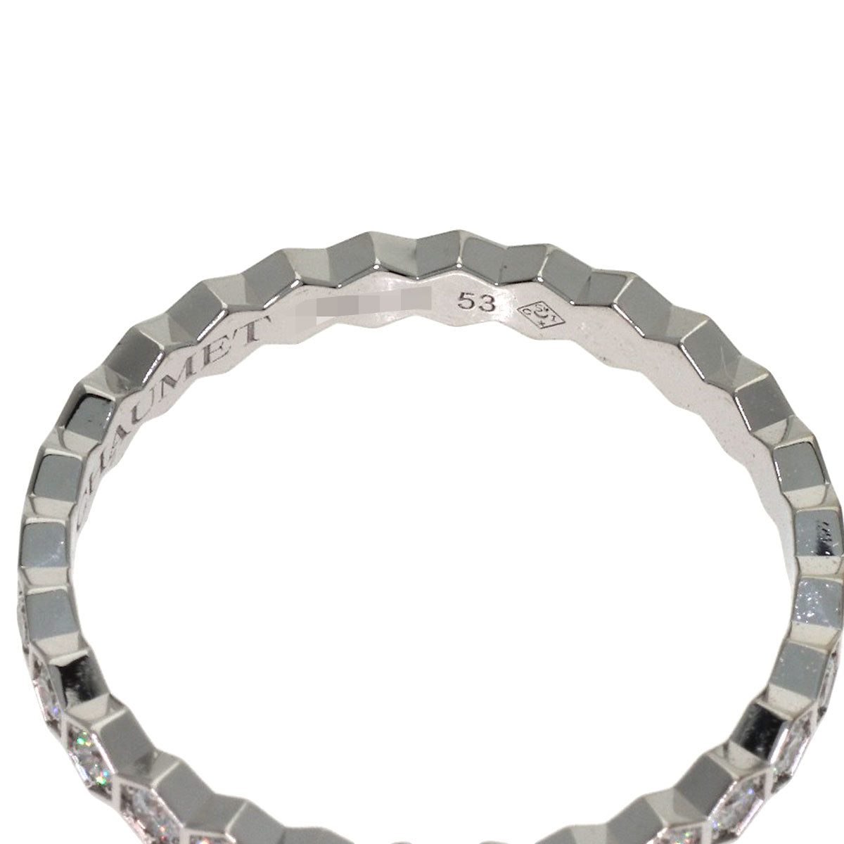 Chaumet Be My Love Honeycomb Full Diamond #53 Ring K18 White Gold Ladies [Used]