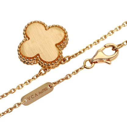 Van Cleef & Arpels Vintage Alhambra Pink Sable Diamond Necklace K18 Pink Gold Ladies [Used]